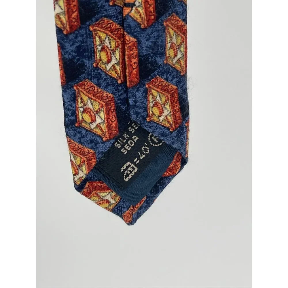 Vintage Ermenegildo Zegna‎ Silk Tie Blue Geometric